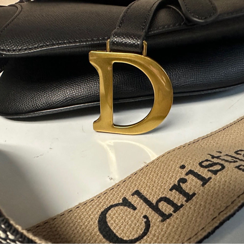 Black Saddle Bag with Signature Strap - Picture 9 of 10